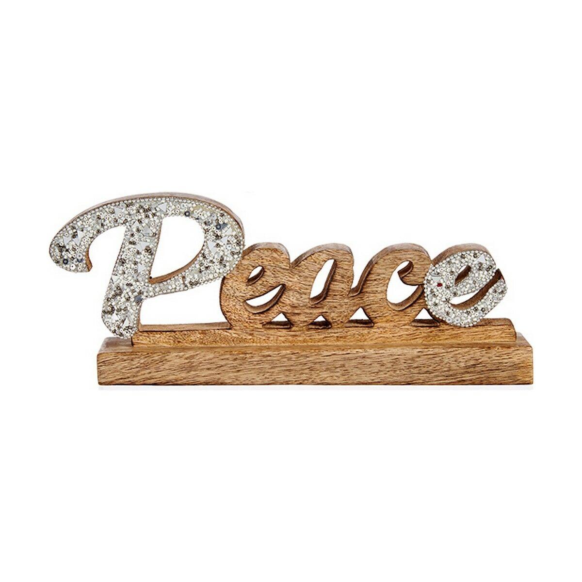 Krist+ dekorativ figur - Peace i træ, sølvfarvet, 6 × 13 × 31 cm billede