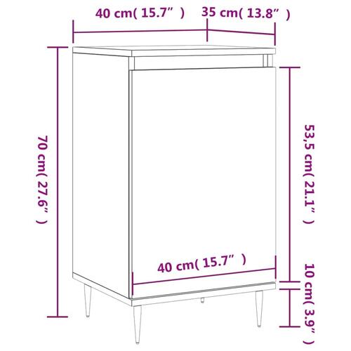 Skænk 40x35x70 cm konstrueret træ hvid