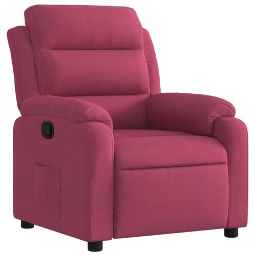 Lænestol velour vinrød