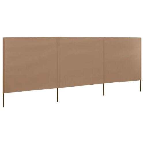 3-panels læsejl stof 400 x 120 cm gråbrun