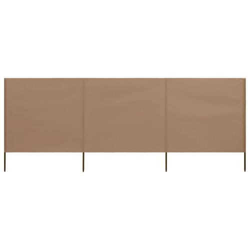 3-panels læsejl stof 400 x 120 cm gråbrun