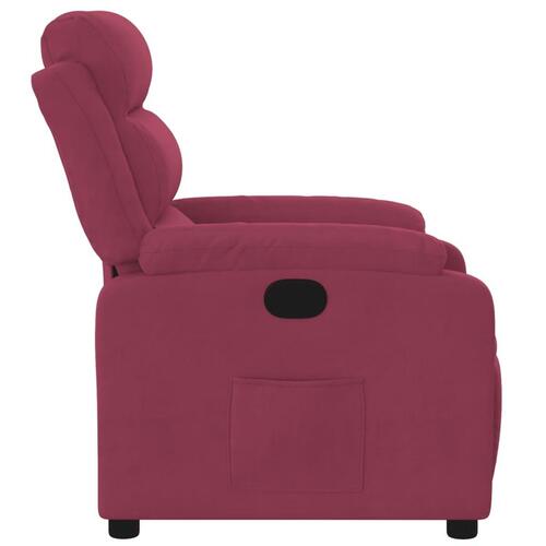Lænestol velour vinrød
