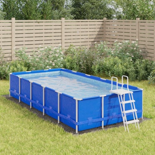 Poolunderlag 500 × 250 cm i polyester-geotekstil - lysegrå