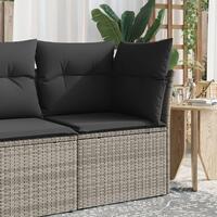 Hjørnemodul til havesofa med hynder polyrattan grå