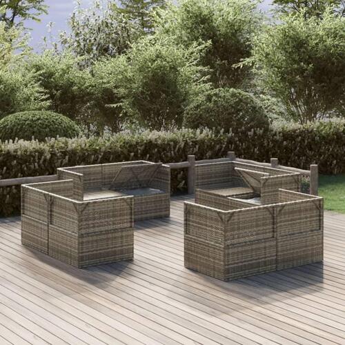 Hjørnemoduler til havesofa 8 stk. 57x57x56 cm polyrattan grå