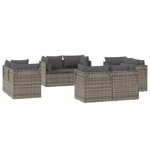 Hjørnemoduler til havesofa 8 stk. 57x57x56 cm polyrattan grå