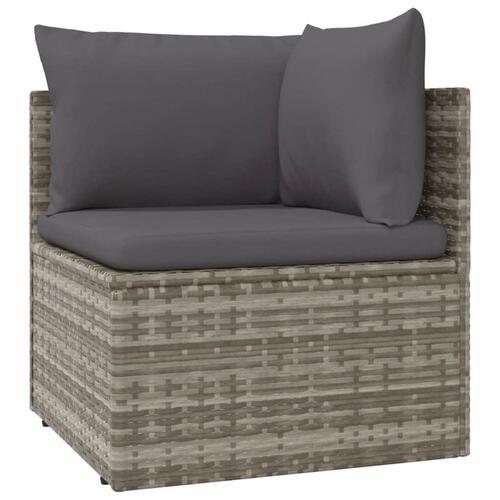 Hjørnemoduler til havesofa 8 stk. 57x57x56 cm polyrattan grå