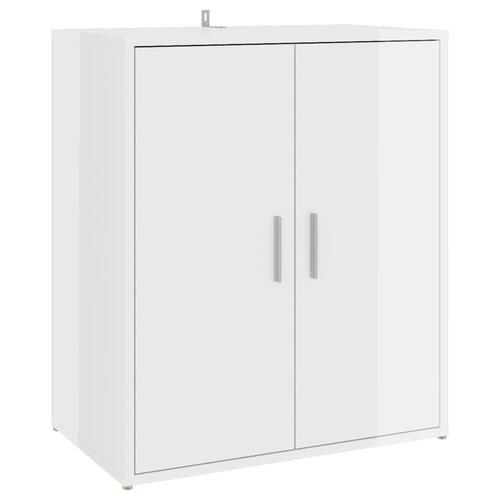 Skoskab 60x35x70 cm konstrueret træ hvid højglans