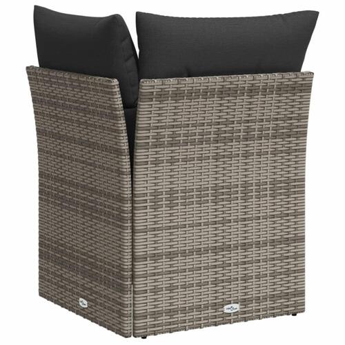 Hjørnemodul til havesofa med hynder polyrattan grå