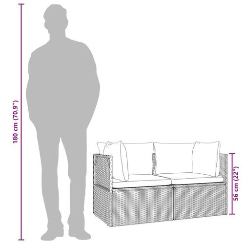 Hjørnemoduler til havesofa 8 stk. 57x57x56 cm polyrattan grå