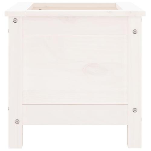 Plantekasse 40x40x39 cm massivt fyrretræ hvid