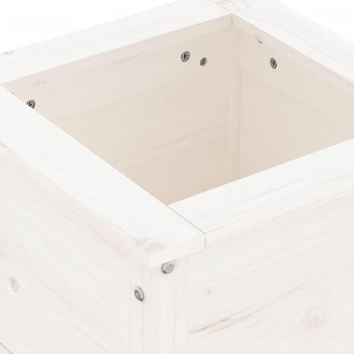 Plantekasse 40x40x39 cm massivt fyrretræ hvid