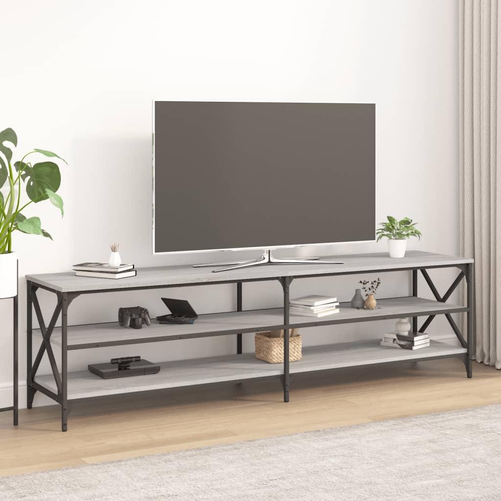 Tv-bord 180x40x50 cm konstrueret træ grå sonoma-eg