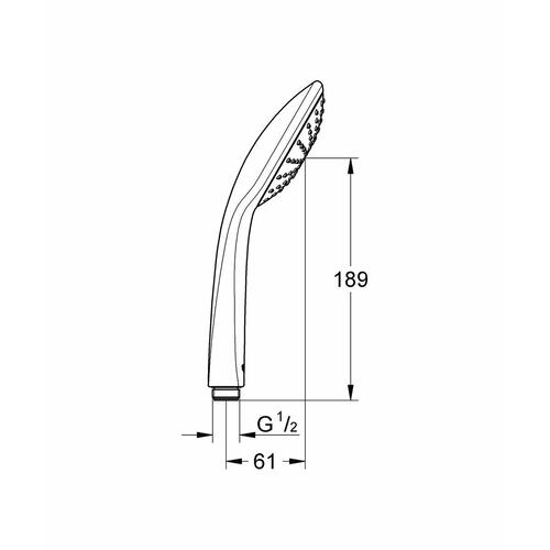 Brusehoved Grohe Vitulio Joy Plastik Chromsalt 1 Position