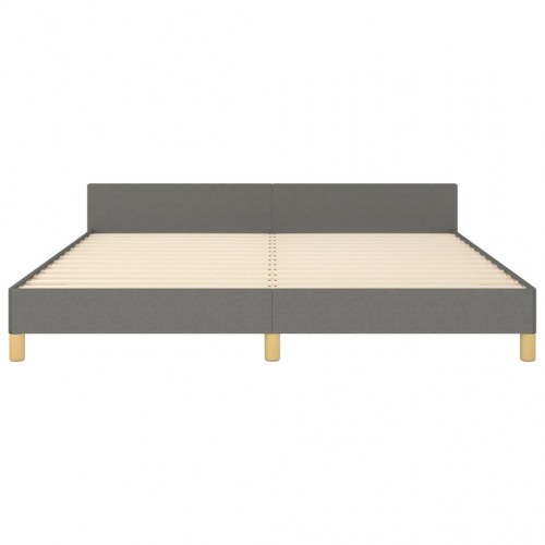 Sengeramme med sengegavl 160x200 cm - stof, mørkegrå