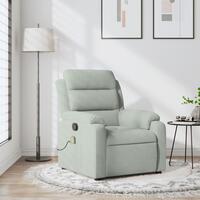 Massagestol velour lysegrå