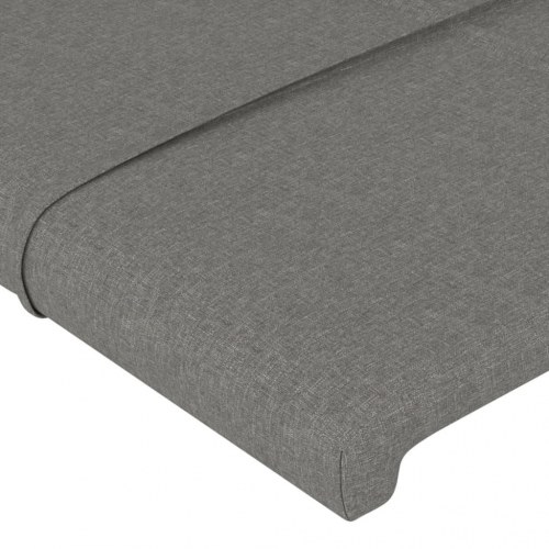 Sengeramme med sengegavl 160x200 cm - stof, mørkegrå