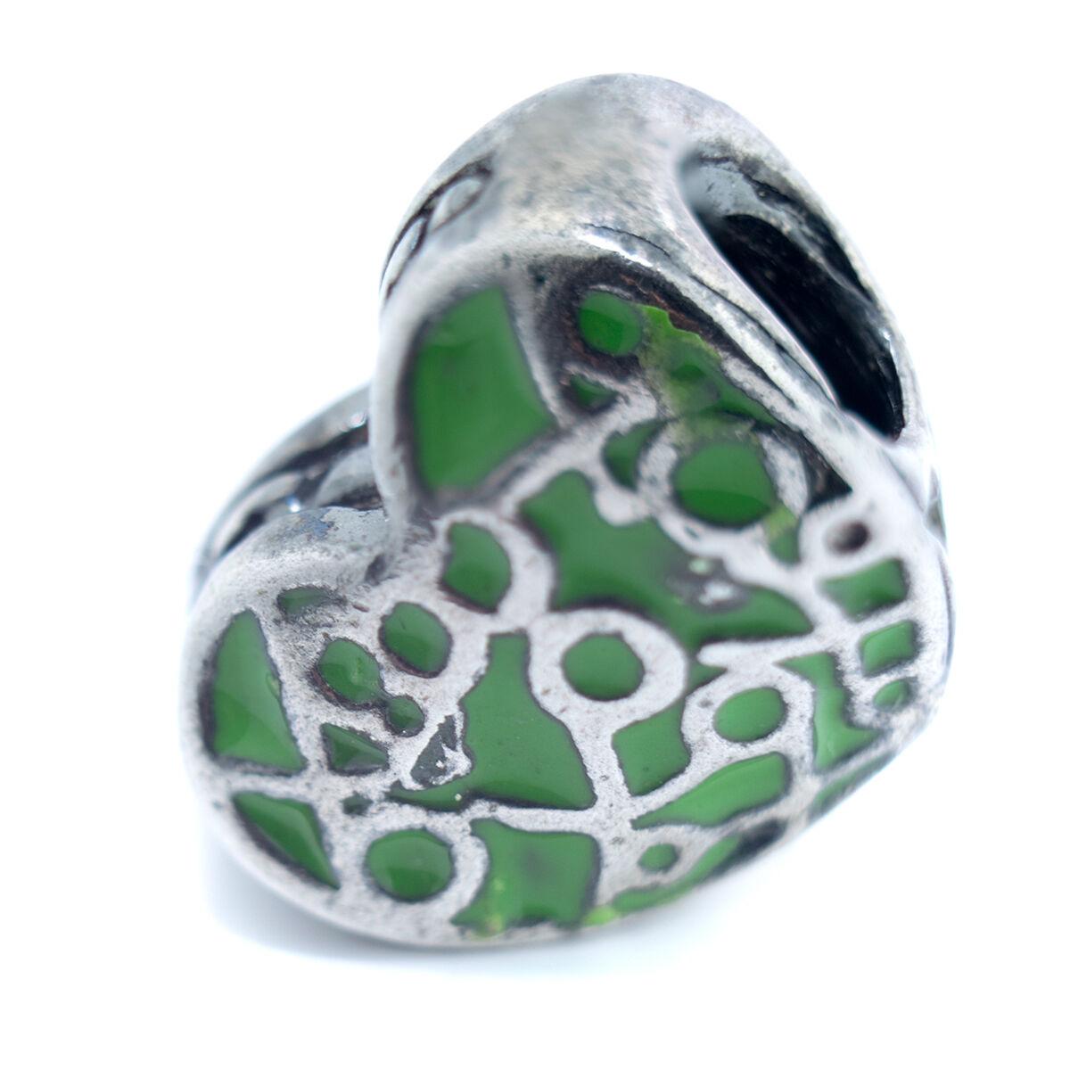 Charm-perle til kvinder, grøn - sterling sølv, 1 cm (VMM0098-03)