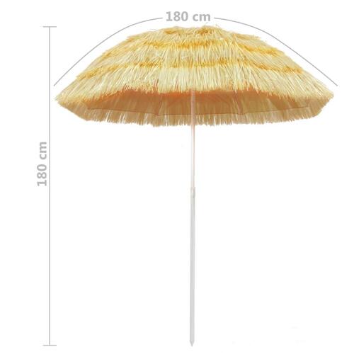 Strandparasol Hawaii-stil 180 cm naturfarvet