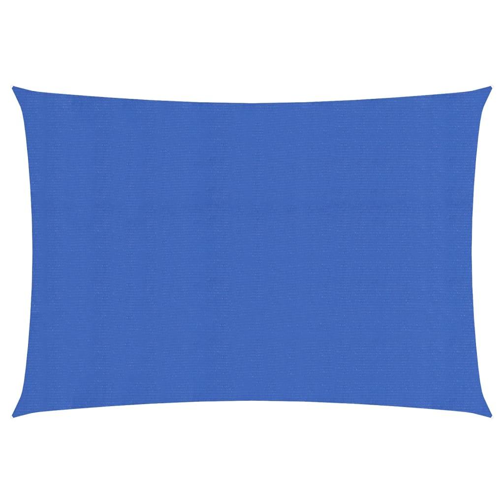 Solsejl 2 × 4 m - HDPE 160 g/m², blå (rektangulært) billede