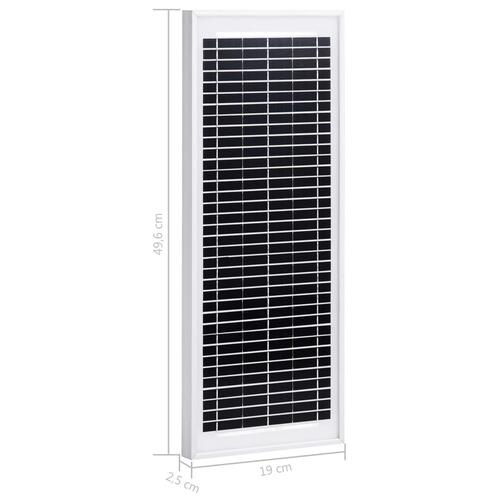 Solcellepanel 10 W polykrystallinsk aluminium og sikkerhedsglas