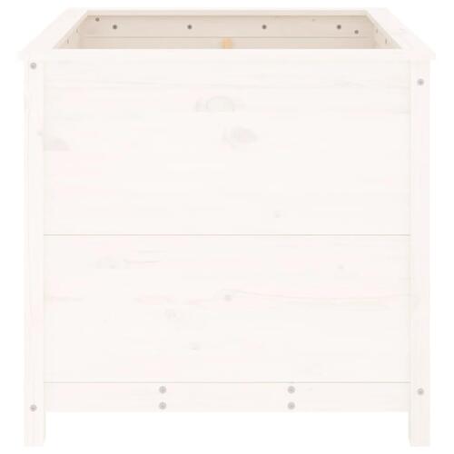 Plantekasse 82,5x82,5x78 cm massivt fyrretræ hvid
