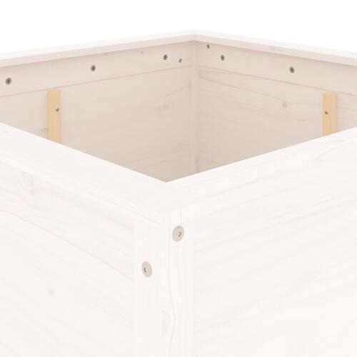 Plantekasse 82,5x82,5x78 cm massivt fyrretræ hvid