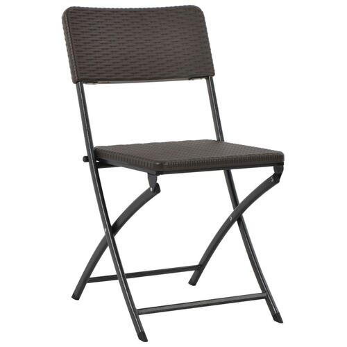 Foldbare havestole 2 stk. HDPE og stål brun