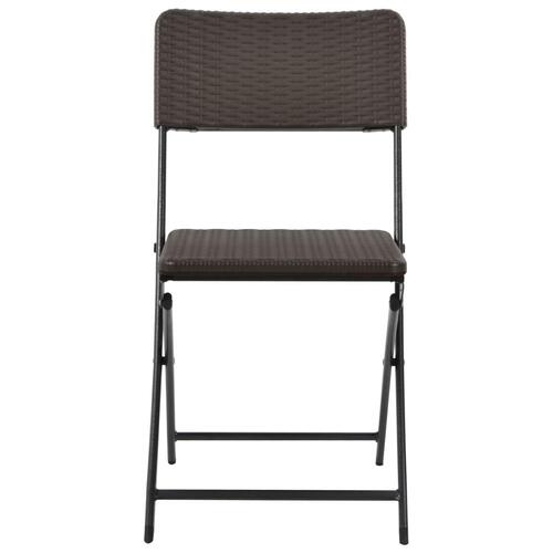 Foldbare havestole 2 stk. HDPE og stål brun