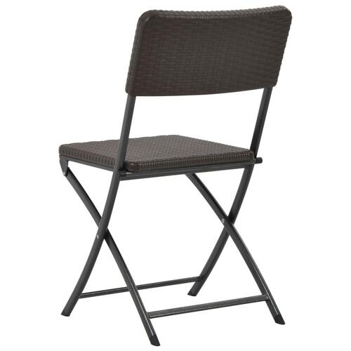 Foldbare havestole 2 stk. HDPE og stål brun