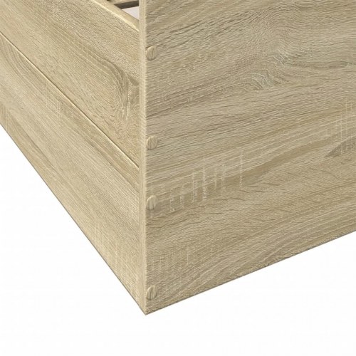 Sengeramme med opbevaringsskuffe 150 x 200 cm - sonoma-eg