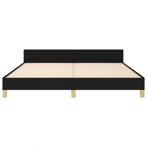 Sengeramme med sengegavl 160x200 cm - stof, sort