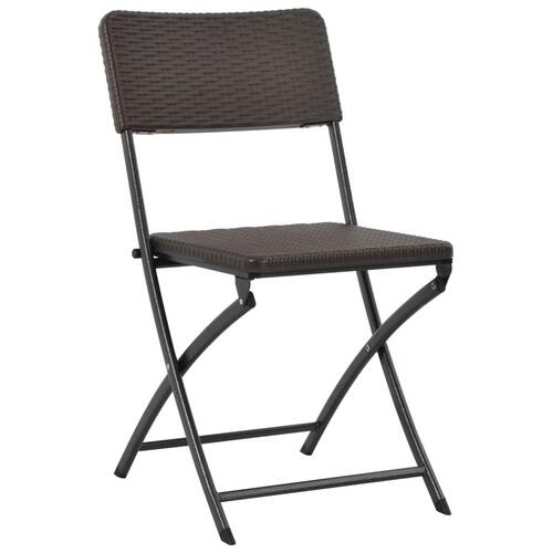 Foldbare havestole 4 stk. HDPE og stål brun