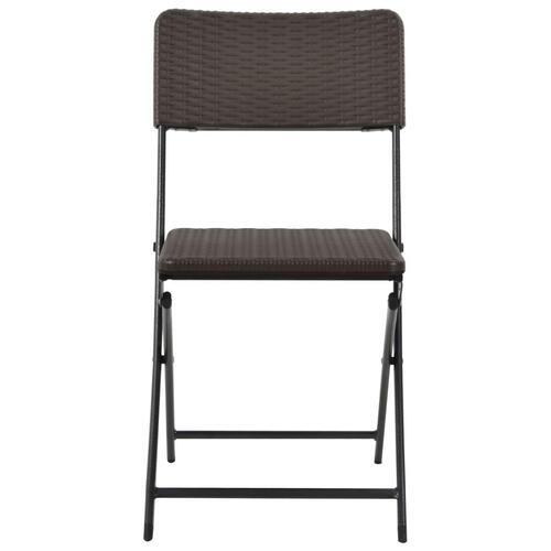 Foldbare havestole 4 stk. HDPE og stål brun