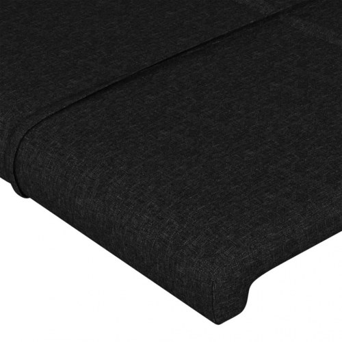 Sengeramme med sengegavl 160x200 cm - stof, sort