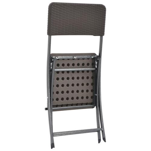 Foldbare havestole 4 stk. HDPE og stål brun