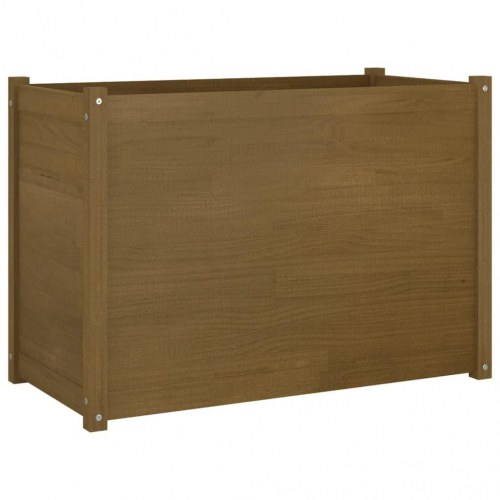 Plantekasse 100x50x70 cm massivt fyrretræ gyldenbrun