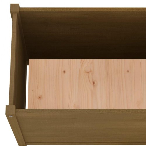 Plantekasse 100x50x70 cm massivt fyrretræ gyldenbrun