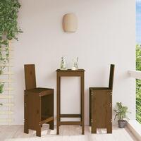Barstole 2 stk. 40x42x120 cm massivt fyrretræ gyldenbrun