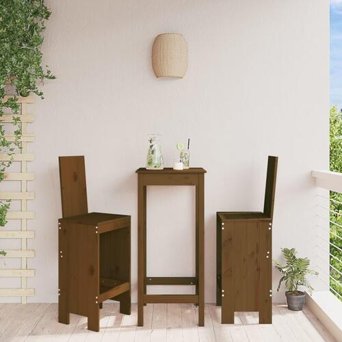 Barstole 2 stk. 40x42x120 cm massivt fyrretræ gyldenbrun