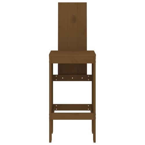 Barstole 2 stk. 40x42x120 cm massivt fyrretræ gyldenbrun