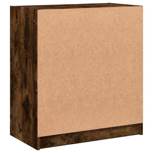 Skab med glaslåger 68x37x75,5 cm røget egetræsfarve