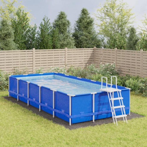 Poolunderlag 820x420 cm polyester-geotekstil lysegrå