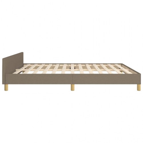 Sengeramme med sengegavl 160x200 cm - stof gråbrun