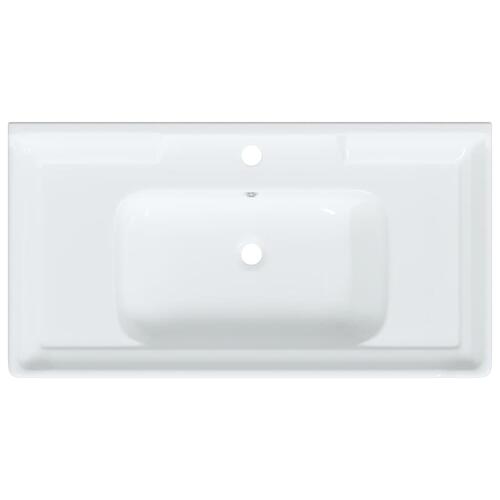 Badeværelsesvask 91,5x48x23 cm rektangulær keramisk hvid