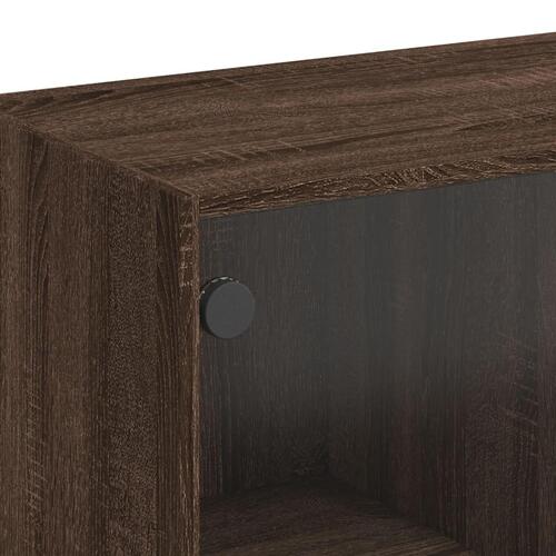 Skab med glaslåger 68x37x75,5 cm brun egetræsfarve