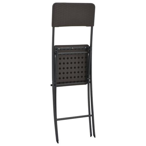 Foldbare barstole 2 stk. HDPE og stål brun rattanlook