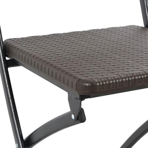 Foldbare barstole 2 stk. HDPE og stål brun rattanlook