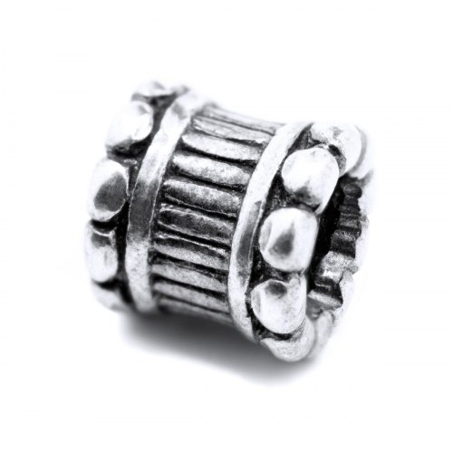 Perle til armbånd - sølvfarvet, 1 cm (VMM0034-00)