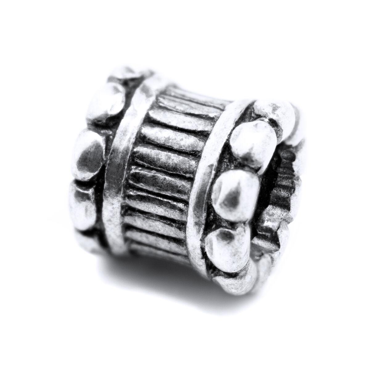 Perle til armbånd - sølvfarvet, 1 cm (VMM0034-00)